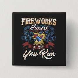 Bóton Quadrado 5.08cm Especialista em fogos de artifício engraçado corre