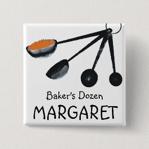 Bóton Quadrado 5.08cm Especiarias das colheres de medição que cozinham o