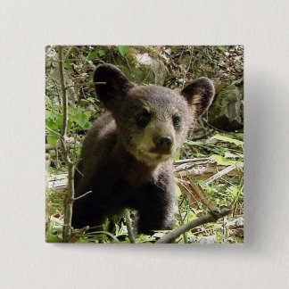 Bóton Quadrado 5.08cm Espere o botão do urso