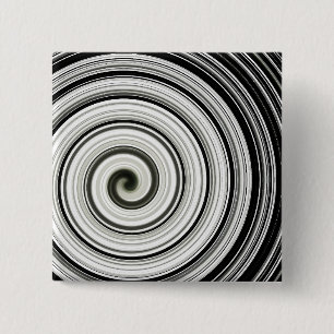 Bóton Quadrado 5.08cm Espiral branca e negra