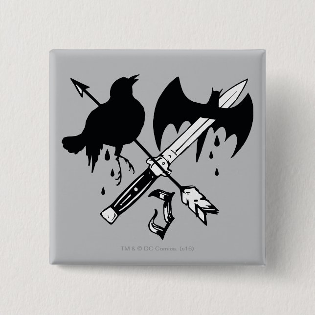 Bóton Quadrado 5.08cm Esquadrão Suicida | Símbolo de Joker (Frente)