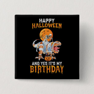 Bóton Quadrado 5.08cm Esqueleto de Halloween de aniversário montando din