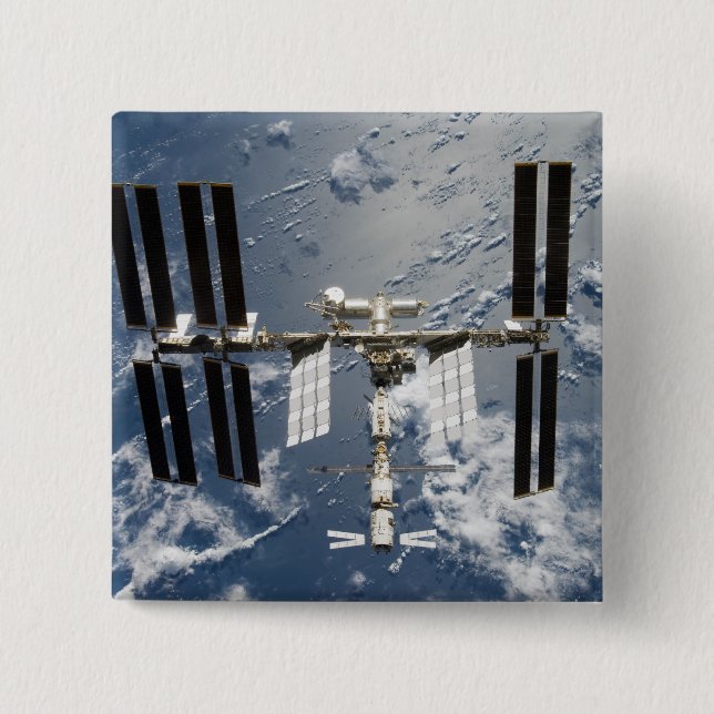 Bóton Quadrado 5.08cm Estação Espacial Internacional 14 (Frente)
