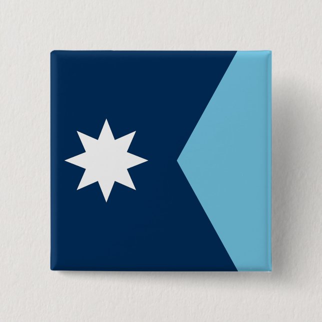 Bóton Quadrado 5.08cm Estado do Minnesota Flag USA (Frente)