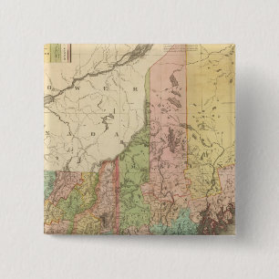 Bóton Quadrado 5.08cm Estados de Maine, New Hampshire, Vermont