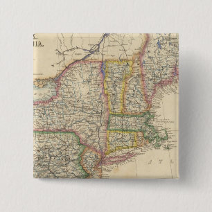 Bóton Quadrado 5.08cm Estados de Maine, New Hampshire, Vermont