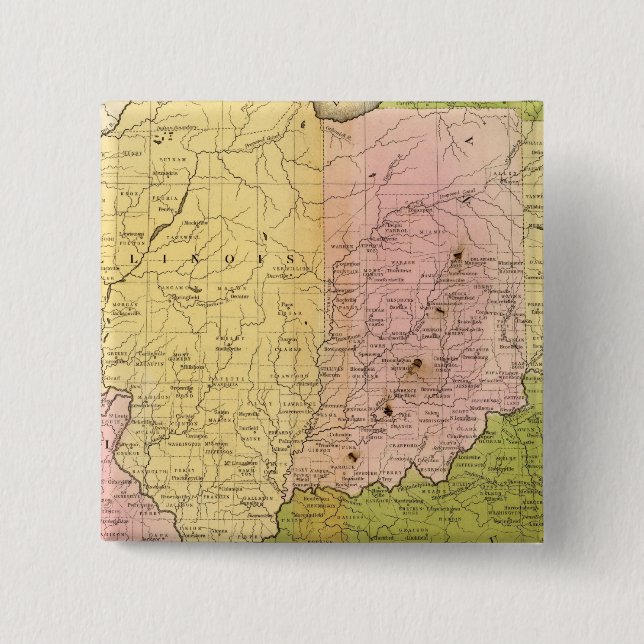 Bóton Quadrado 5.08cm Estados ocidentais (Frente)