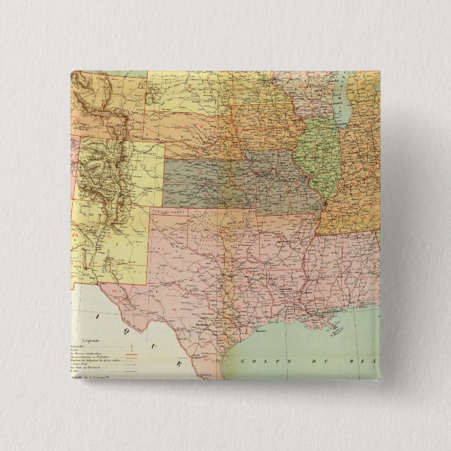 Bóton Quadrado 5.08cm Estados Unidos 33 (Frente)