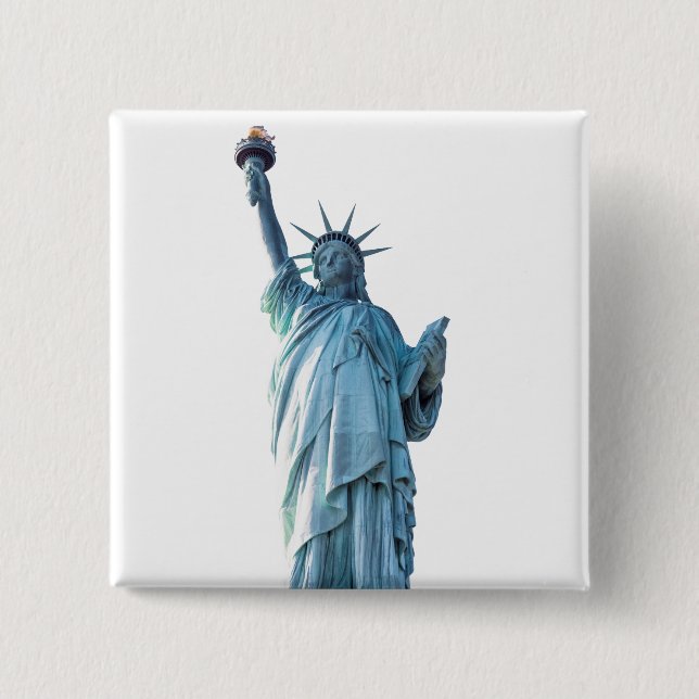 Bóton Quadrado 5.08cm Estátua da liberdade (Frente)