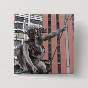 Bóton Quadrado 5.08cm Estátua de Portlandia, Portland, Oregon