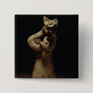 Bóton Quadrado 5.08cm Estatueta de um demónio Leão-Dirigido,