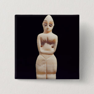 Bóton Quadrado 5.08cm Estatueta de uma mulher, cedo 4o milênio BC
