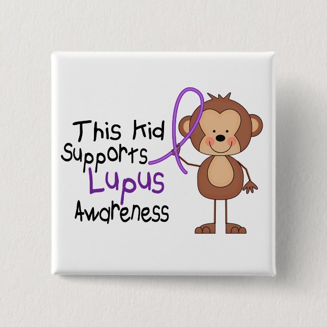 Bóton Quadrado 5.08cm Este miúdo apoia a consciência do lúpus (Frente)