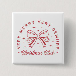 Bóton Quadrado 5.08cm Estética de coquetel de Natal Demure