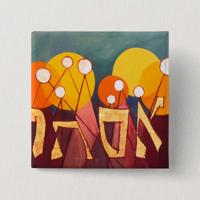 Bóton Quadrado 5.08cm Esther (Frente)