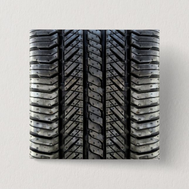 Bóton Quadrado 5.08cm Estilo de Automotivo de Pneus de Borracha (Frente)