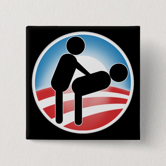 Bóton Quadrado 5.08cm Estilo de Obama do governo (Frente)