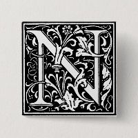 Estilo Renascentista alfabeto - Letra N - Pino