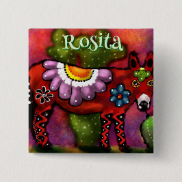 Bóton Quadrado 5.08cm Estilo Talavera do Sudoeste Personalizado