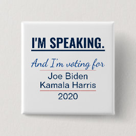 Bóton Quadrado 5.08cm Estou Falando Kamala Harris Biden 2020 Eleição