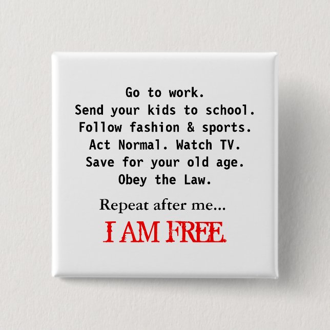 BÓTON QUADRADO 5.08CM ESTOU LIVRE (Frente)