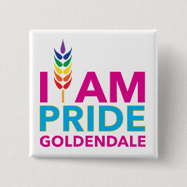 Bóton Quadrado 5.08cm Estou ORGULHOSO Botão Praça Goldendale