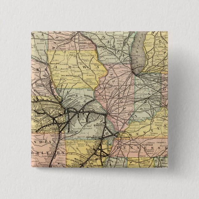 Bóton Quadrado 5.08cm Estrada de Ferro Montanha 2 (Frente)