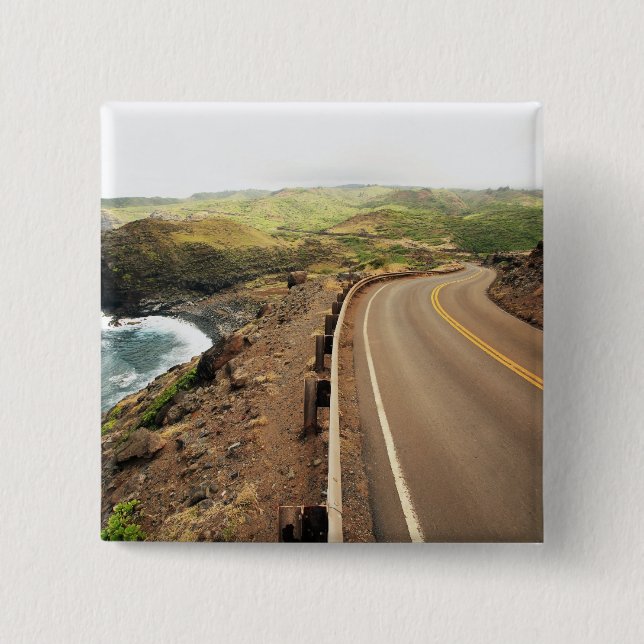 Bóton Quadrado 5.08cm Estrada litoral (Frente)