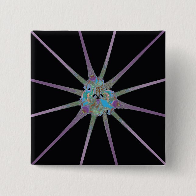 Bóton Quadrado 5.08cm Estrela Brilhante (Frente)