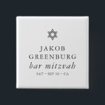 Bóton Quadrado 5.08cm Estrela Elegante Moderna Simples do Bar David Mitz<br><div class="desc">Design é composto por tipografia sans serif e por tipografia cursiva de escrita lúdica sobre um fundo simples. Disponível aqui: http://www.zazzle.com/store/selectpartysupplies</div>