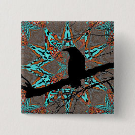 Bóton Quadrado 5.08cm Estrela Raven da Complexidade Fractal