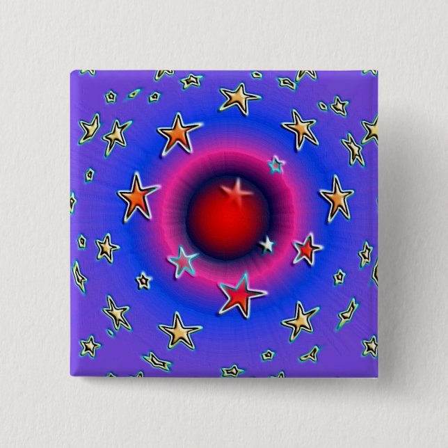 Bóton Quadrado 5.08cm Estrelas (Frente)