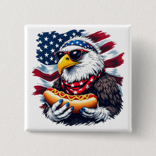 Bóton Quadrado 5.08cm Estrelas, listras e mordidas