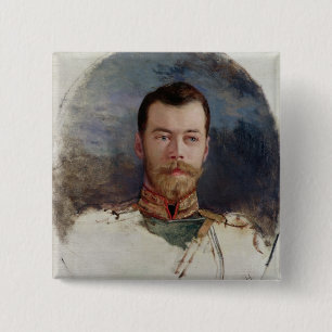 Bóton Quadrado 5.08cm Estude para um retrato do Tsar Nicholas II 1898