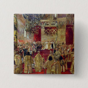 Bóton Quadrado 5.08cm Estudo para a coroação do Tsar Nicholas II