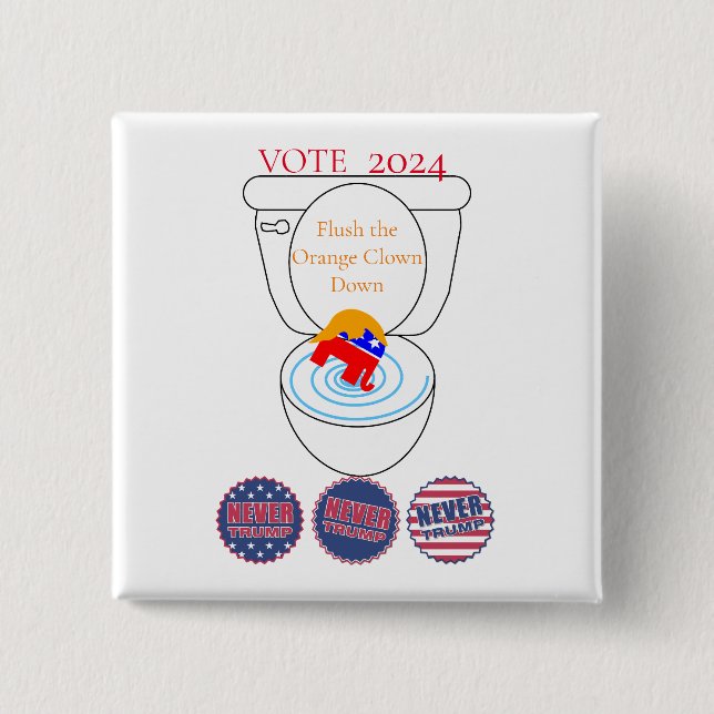 Bóton Quadrado 5.08cm Esvaziar O Palhaço Laranja Thunder_Cove (Frente)