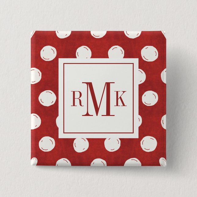 Bóton Quadrado 5.08cm Etapa da fazenda do monograma | Otomi (Frente)