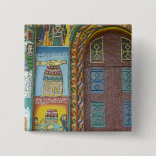 Bóton Quadrado 5.08cm Etiópia:  Região de Tigray, Axum, Igreja Cristo,