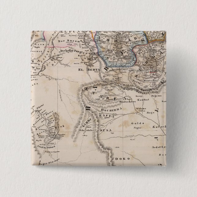 Bóton Quadrado 5.08cm Etiópia, Somália, África (Frente)