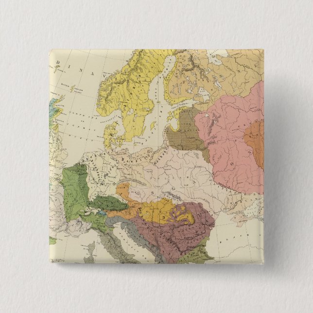 Bóton Quadrado 5.08cm Etnografia, Europa (Frente)