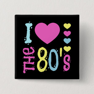 Bóton Quadrado 5.08cm Eu adoro a fantasia da Disco dos anos 80