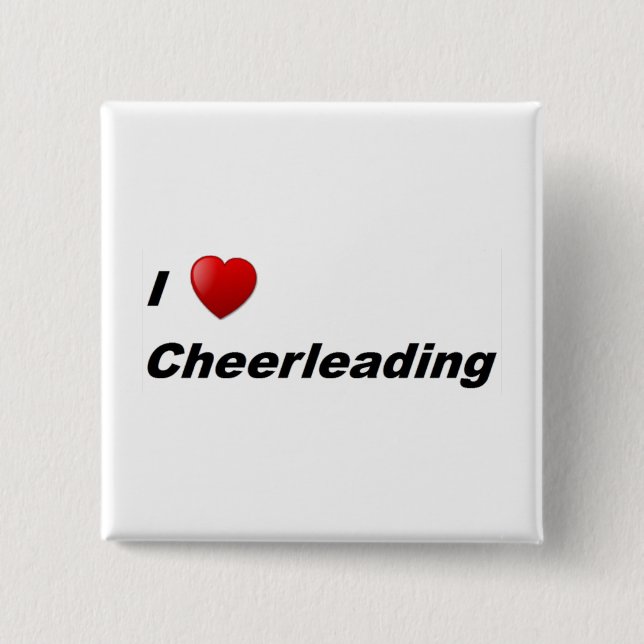 Bóton Quadrado 5.08cm Eu Adoro Cheerhead (Frente)