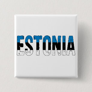 Bóton Quadrado 5.08cm Eu amo a Estônia