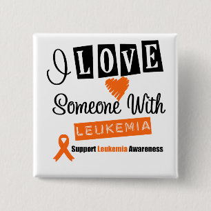 Bóton Quadrado 5.08cm Eu Amo Alguém Com Leucemia