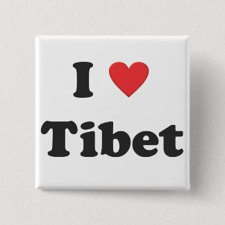Bóton Quadrado 5.08cm "Eu amo botão de Tibet"