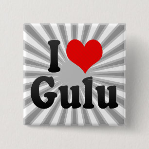 Bóton Quadrado 5.08cm Eu amo Gulu, Uganda