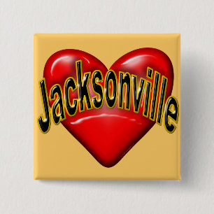 Bóton Quadrado 5.08cm Eu amo Jacksonville
