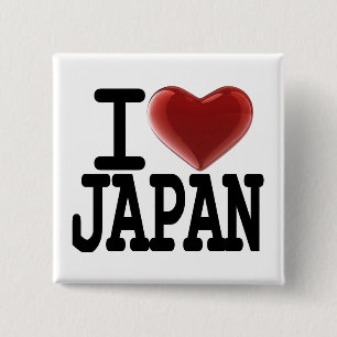 Bóton Quadrado 5.08cm Eu amo JAPÃO