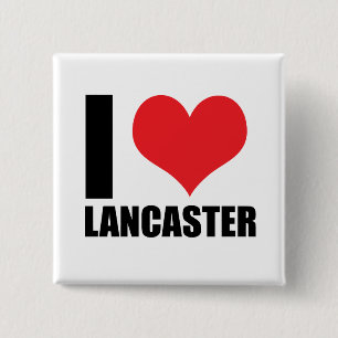 Bóton Quadrado 5.08cm Eu amo Lancaster