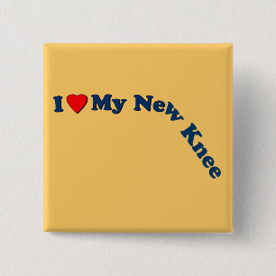 Bóton Quadrado 5.08cm Eu amo meu joelho novo